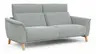 Sofa Nevin - 3-Sitzer inkl. Kopfpolsterverstellung, Stoff, Silbergrau
