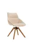 Stuhl Maluhia - mit niedriger Armlehne, drehbar, Stoff, Beige