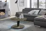 Couchtisch - höhenverstellbar, D. ca. 80cm, Graubeige lackiert