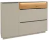 Schuhschrank - mit Beleuchtung, B ca. 160 cm, Kaschmir, Eiche massiv