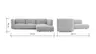 Ecksofa Motone - 2,5-Sitzer mit Ecke rechts, Stoff, Hellgrau