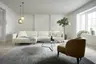 Ecksofa Cuneo Klassik - Longchair links, 2-Sitzer, Boucle, Creme