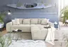 Megasofa JANNI - 3-Sitzer, Stoff, Creme