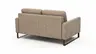 Sofa Enna - 2,5-Sitzer, Armlehne A, Leder, Taupe, Kufe, Schwarz