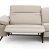 Sofa Rafaela 2.0 - 2,5-Sitzer inkl. 1x Relaxfunktion und Kopfteile verstellbar, Leder, Champagner