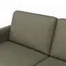 Sofa Enna - 3-Sitzer, Armlehne A, Leder, Olive, Kufe, Schwarz