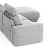 Ecksofa Balok - 2,5-Sitzer mit Longchair groß rechts, inkl. Relaxfunktion (motorisch) und Kopfstütze, Stoff, Eisengrau