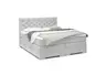 Boxspringbett SANDRIN E- Liegefläche ca. 200x200 cm, Stoff, Hellgrau, inkl. Stauraum