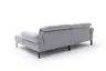 Ecksofa David - Longchair links mit 1,5-Sitzer inkl. Kopfstütze/Armlehne verstellbar, Stoff, Hellgrau