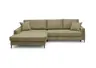 Ecksofa - Longchair links mit 3-Sitzer, Schlaffunktion, Stoff, Olive