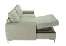Ecksofa - Ecke links, 2-Sitzer inkl. Schlaffunktion und Bettkasten, Stoff, Creme