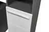 Hochschrank- B ca. 34 cm, Anthrazit, Weiß, Hochglanz