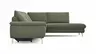 Ecksofa Gotera - 1,5-Sitzer med. + 1,5-Sitzer med. links mit Ecke und Abschlussteil rechts inkl. Rückenlehne verstellbar, Stoff, Olivgrün