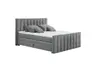 Boxspringbett - Liegefläche ca. 180x200 cm, Stoff, Dunkelgrau