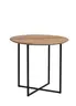 Couchtisch - Ø/H ca. 60x56 cm, Wildeiche massiv geölt, Schwarz