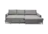 Ecksofa - 3-Sitzer mit Longchair rechts, Schlaffunktion, Stoff, Eisengrau