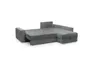Ecksofa Jyte - 2-Sitzer mit Ecke rechts, Schlaffunktion mit Bettkasten, Stoff, Dunkelgrau