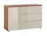 Kommode - mit 3 Schubkästen/1 Türe, B. ca. 120 cm, Eiche Dekor, Elfenbeinglas