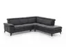 Ecksofa EM Salo - 2,5-Sitzer mit Ecke rechts, Leder, Anthrazit