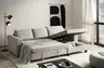 Ecksofa - 2-Sitzer, Ecke rechts inkl. Schlaffunktion mit Bettkasten, Stoff, Steingrau