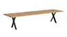 Esstisch 3100 - LB ca. 350x100 cm, Asteiche massiv, Waldkante, Kreuzfuß, Schwarz