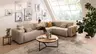 Ecksofa Lilaia - 3-Sitzer XL links, Ecke mit 1,5-Sitzer XL Tief, Stoff, Kaschmir