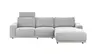 Ecksofa Balok - 2,5-Sitzer mit Longchair groß rechts, inkl. Relaxfunktion (motorisch) und Kopfstütze, Stoff, Eisengrau
