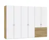 Drehtürenschrank JOIN IT- B ca. 303 cm, Eiche Dekor, Weiß