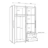 Drehtürenschrank FATHIE- B ca. 144 cm, Weiß
