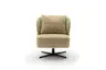 Sessel Cuneo - drehbar, Stoff, Senfgelb, Leder, Senfgelb
