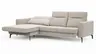 Ecksofa Rafaela 2.0 - Longchair mit 2,5-Sitzer rechts inkl. Sitzvorzug, Kopteilverstellung motorisch und Relaxfunktion motorisch im Longchair, Stoff, Champagner