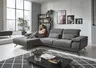 Sofa - Longchair links mit 3-Sitzer inkl. Kopfteil verstellbar, Stoff, Anthrazit