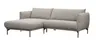 Ecksofa Joana - Longchair links mit 2-Sitzer, Stoff, Beige