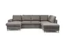 Wohnlandschaft - Longchair links mit 2-Sitzer und Ecke rechts, Stoff, Mocca