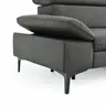 Ecksofa Felipa - 2,5-Sitzer mit Ecke rechts inkl. Armlehne verstellbar und Rückenlehne/Sitztiefe verstellbar (motorisch), Leder, Grau