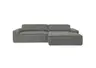 Ecksofa - 2-Sitzer mit Longchair rechts, Sitzvorzug motorisch, Stoff, Graphit