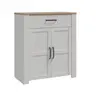 Schuhschrank FELLIAN- B ca. 86 cm, Weiß, Eiche Dekor