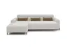 Ecksofa - Longchair links mit 2-Sizer, Sitztiefe verstellbar motorisch/Kopfteil verstellbar, Stoff, Sand