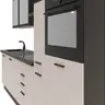 Küchenblock- ohne E-Geräte, B ca. 280 cm, Schwarz, Matt, Kaschmir, Matt