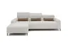 Ecksofa - Longchair links mit 2-Sizer, Sitztiefe verstellbar motorisch/Kopfteil verstellbar, Stoff, Sand