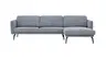 Ecksofa Estrela - 2,5-Sitzer mit Longchair rechts inkl. Rücken-/Armlehne verstellbar, Stoff, Grau