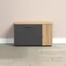 Sitzbank - B ca. 80 cm, Anthrazit, Eiche Coast Evoke Nachbildung