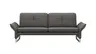 Sofa Tenero - 3-Sitzer inkl. Armlehne verstellbar, Leder, Anthrazit