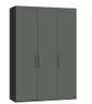 Drehtürenschrank JOIN IT- B ca. 152 cm., Schwarz, Glas, Graugrün