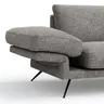 Ecksofa Valdemoro - 2,5-Sitzer mit Longchair rechts inkl. Rückenlehne verstellbar, Stoff, Grau