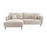 Ecksofa - 2-Sitzer, Ecke rechts inkl. 2 verstellbar Armlehnen, Stoff, Beige