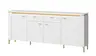 Sideboard - mit Beleuchtung, Alpinweiß, Goldfarben, Weiß Hochglanz