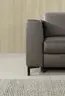 Ecksofa Rafaela - 3-Sitzer mit Longchair rechts, Leder, Grau