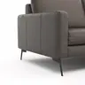 Ecksofa Enna - 3-Sitzer mit Longchair rechts, Armlehne A, Leder, Schwarz