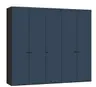 Drehtürenschrank JOIN IT- B ca. 252 cm,  Schwarz, Glas, Blaugrau, Matt